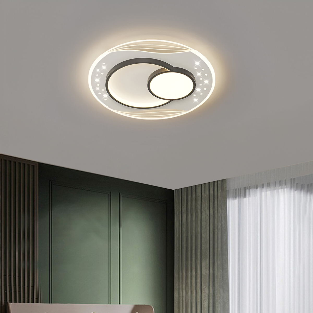 LED chandelier with remote control SERPENTA 51W, Round, Cold/Warm/Neutral light, Dimmable, Black LED chandeliers with remote control Default Title Alessandro Design