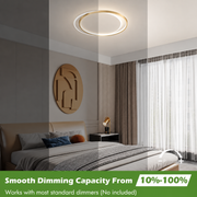 LED chandelier with remote control SOLARA 51W, 2 Circles, Cold/Warm/Neutral light, Dimmable, White Gold