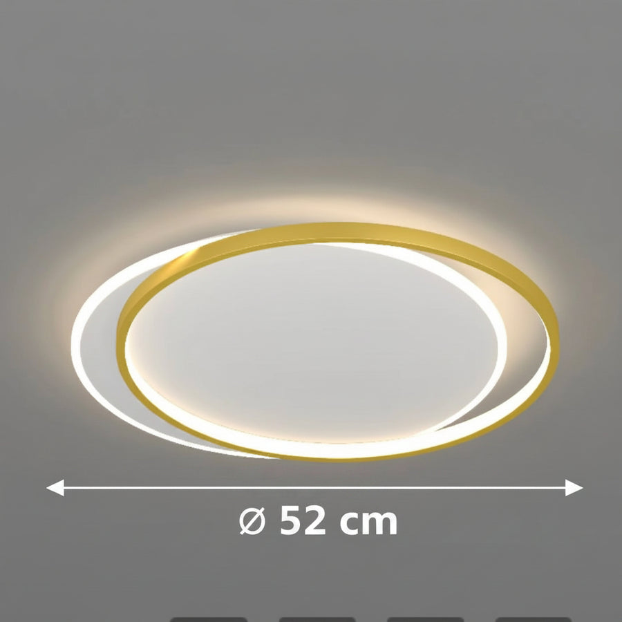 LED Chandelier with remote control SOLARA 51W, 2 Circles, Cold/Warm/Neutral light, Dimmable, Gold White LED Chandeliers with Remote Control Default Title Alessandro Design