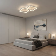 LED chandelier with remote control ZOE 41W, 2 Squares, Cold/Warm/Neutral light, Dimmable, White LED chandelier with remote control Default Title Alessandro Design