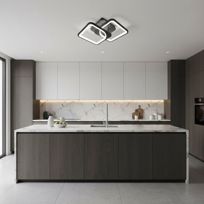 LED chandelier with remote control ZOE 27W, 2 Squares, Cold/Warm/Neutral light, Dimmable, Black LED chandeliers with remote control Default Title Alessandro Design