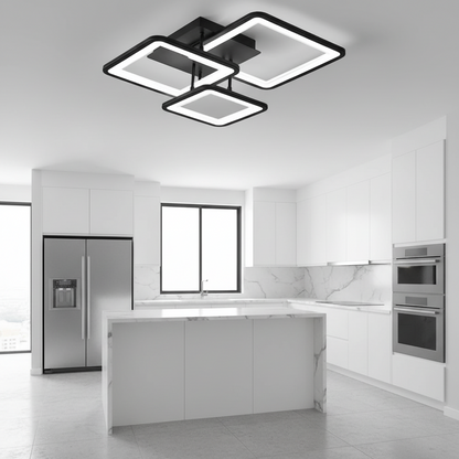 LED chandelier with remote control ZOE 60W, 3 Squares, Cold/Warm/Neutral light, Dimmable, Black LED chandeliers with remote control Default Title Alessandro Design