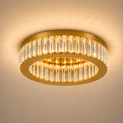 LED chandelier with remote control and crystal VERTUS 31W, 50cm, Circle, Cold/Warm/Neutral light, Dimmable, Gold