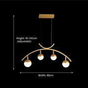 LED hanging chandelier PAAMIUT 34W, 4 light sources, Cold/Warm/Neutral light, Gold, Adjustable height