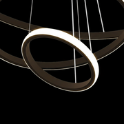 LED hanging chandelier RICCI 25W, 2 Circles, Cold/Warm/Neutral light, Black, Height Adjustable Modern Chandeliers Default Title Alessandro Design