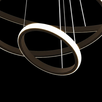 LED hanging chandelier RICCI 25W, 2 Circles, Cold/Warm/Neutral light, Black, Height Adjustable Modern Chandeliers Default Title Alessandro Design