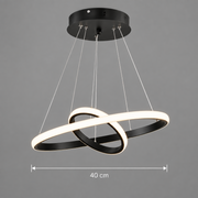 LED suspended chandelier RICCI 25W, 2 Circles, Cold/Warm/Neutral light, Black, Height Adjustable