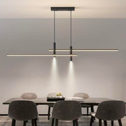 Hanging LED chandelier RINA 50W, Linear, Cold/Warm/Neutral light, Black, Height Adjustable Modern Chandeliers Default Title Alessandro Design