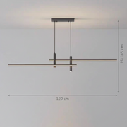 Hanging LED chandelier RINA 50W, Linear, Cold/Warm/Neutral light, Black, Height Adjustable Modern Chandeliers Default Title Alessandro Design