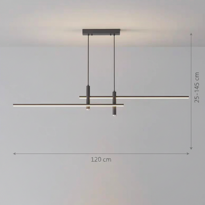 Hanging LED chandelier RINA 50W, Linear, Cold/Warm/Neutral light, Black, Height Adjustable Modern Chandeliers Default Title Alessandro Design