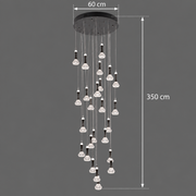 Lustra LED suspendata cu telecomanda GONDAR, 120W, Diametru 60cm, 25 Elemente, lumina Rece/Calda/Neutra, Dimabila, Crom Lucios