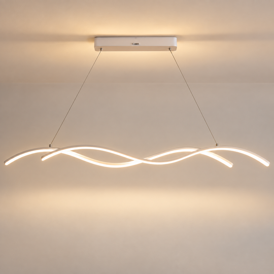 Suspended LED chandelier with remote control KHOROG 34W, Length 120cm, Cold/Warm/Neutral light, Dimmable, Adjustable height, White