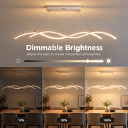 Suspended LED chandelier with remote control KHOROG 34W, Length 120cm, Cold/Warm/Neutral light, Dimmable, Adjustable height, White