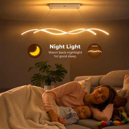 Suspended LED chandelier with remote control KHOROG 34W, Length 120cm, Cold/Warm/Neutral light, Dimmable, Adjustable height, White