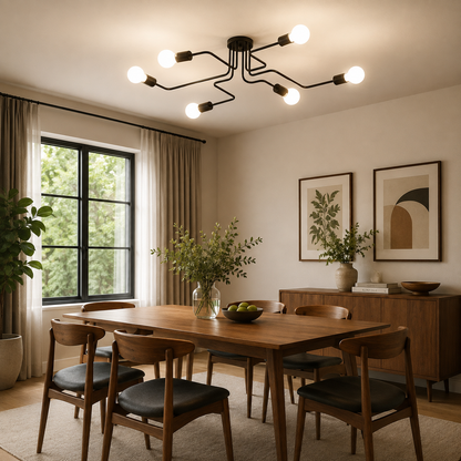MODERNIST Hexa 6 Chandelier, 6x E27, Black, Modern Design