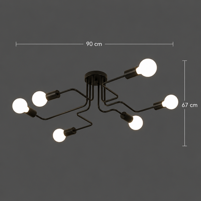 MODERNIST Hexa 6 Chandelier, 6x E27, Black, Modern Design