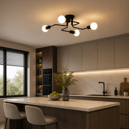 MODERNIST Quadra 4 Chandelier, 4x E27, Black, Modern Design