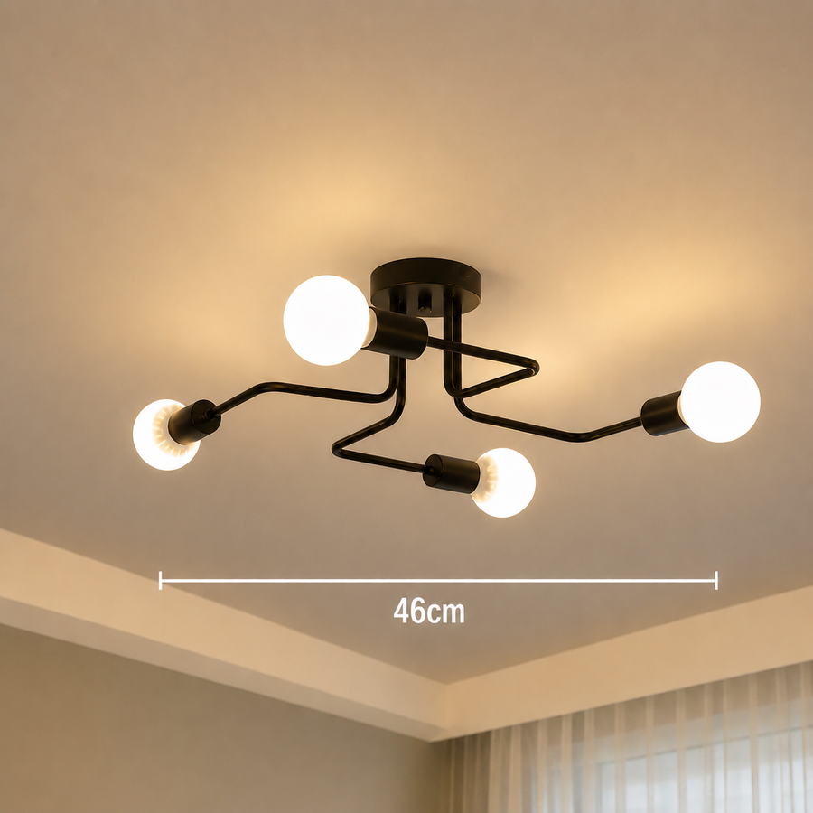 MODERNIST Quadra 4 Chandelier, 4x E27, Black, Modern Design