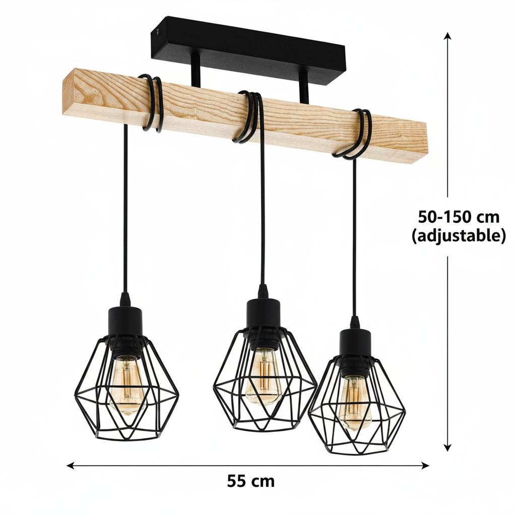 Marcellus Chandelier, 3x E27, Brown Black Industrial Chandeliers Default Title Alessandro Design