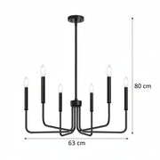 Metal Chandelier AVANT, type Pendulum with arms, D63 cm Round, 6xE14, Black Industrial Chandeliers Default Title Alessandro Design
