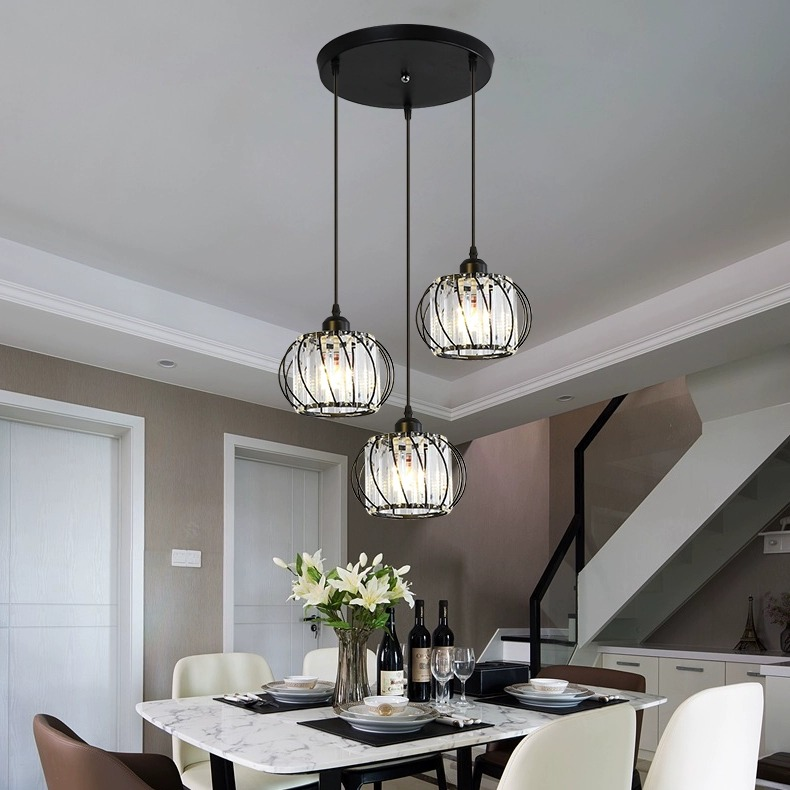 Monica Chandelier, 3 X E27, Black, Metal and Glass Classic Chandeliers Default Title Alessandro Design
