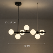 LOFT Pavilion modern bulb chandelier, 7x G9, Black, Metal, Adjustable height