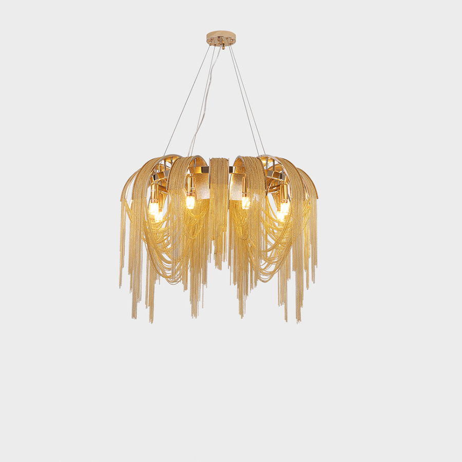 Chandelier MD9020/400MMGD, 4xE14, Diameter 40cm, IP20, Gold, Iron, Aluminum, Bulbs Not Included