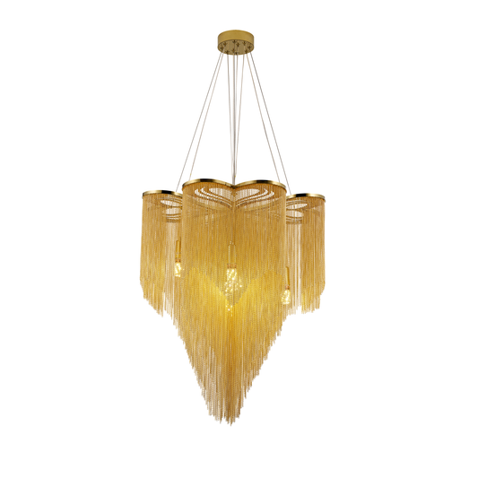 Chandelier MD9021/500MMGD, 6xG9, Diameter 50cm, IP20, Gold, Iron, Aluminum, Bulbs Not Included