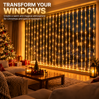 Rain Type Christmas Installation, Warm Light, 300 x 300cm, 320 LEDs
