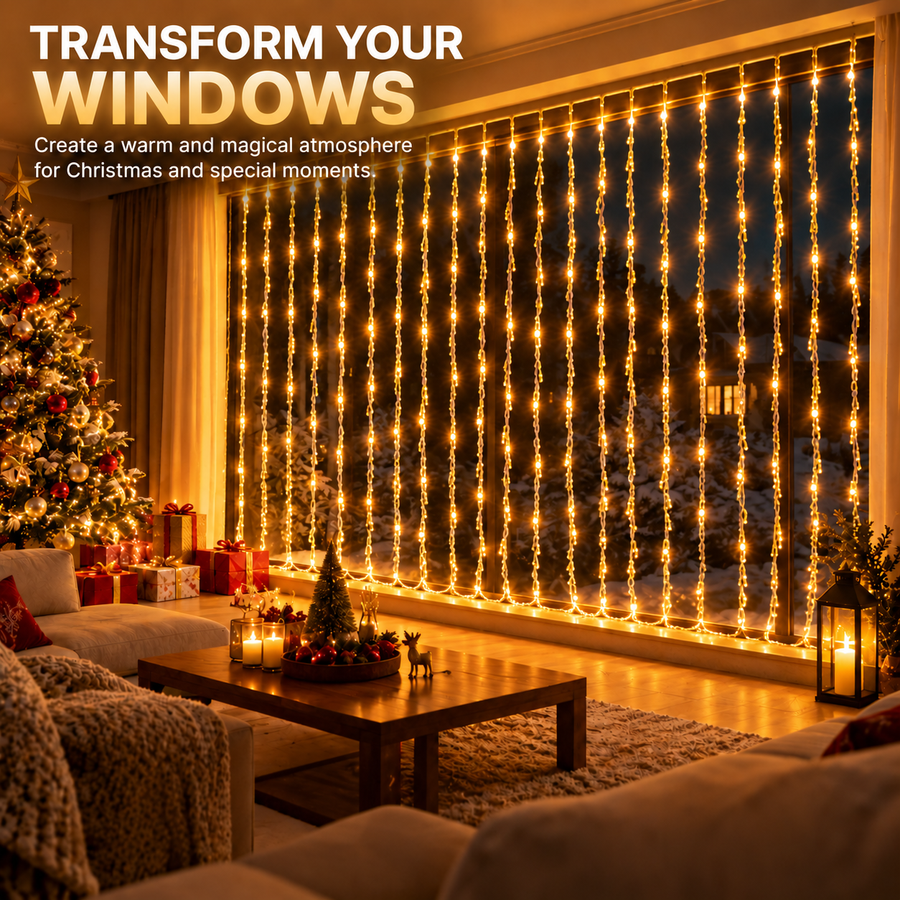 Rain Type Christmas Installation, Warm Light, 300 x 300cm, 320 LEDs