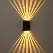 ZARAFSHON Outdoor LED Wall Light, 8W, Warm Light, IP65, Aluminum, Black