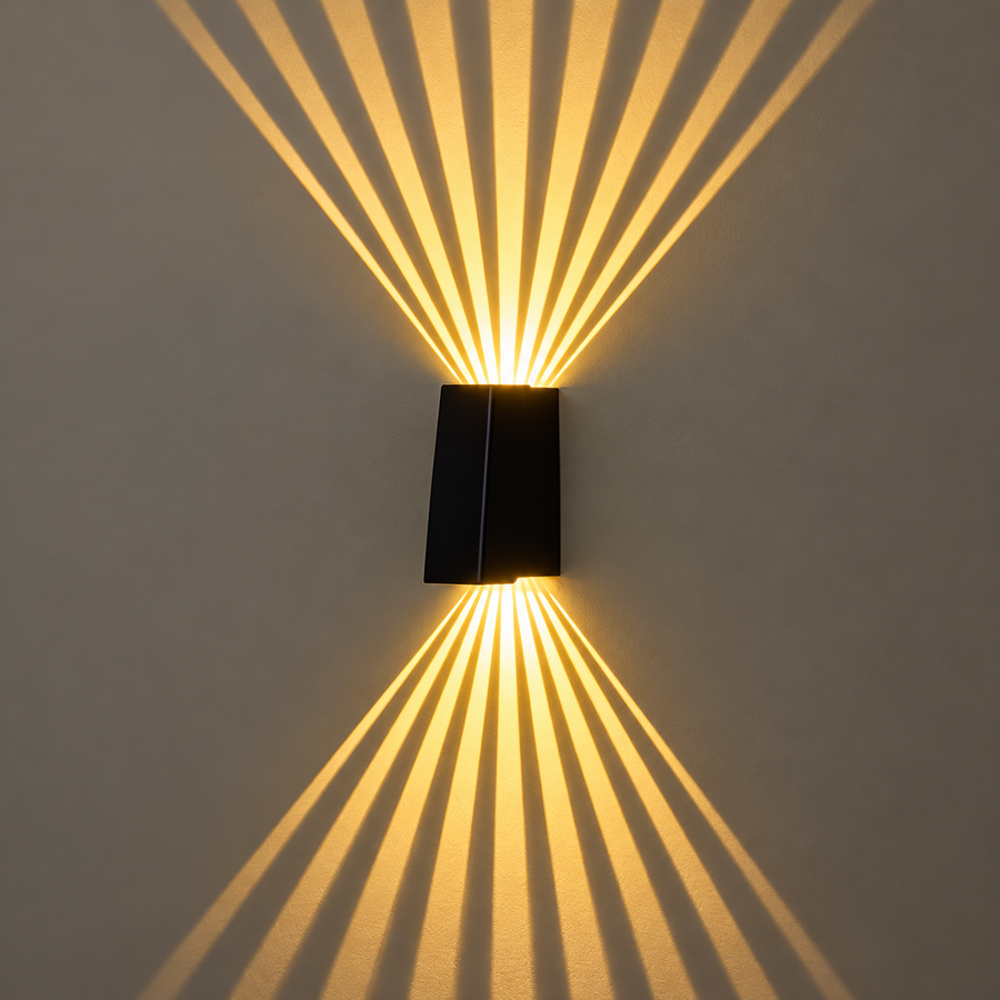 ZARAFSHON Outdoor LED Wall Light, 8W, Warm Light, IP65, Aluminum, Black