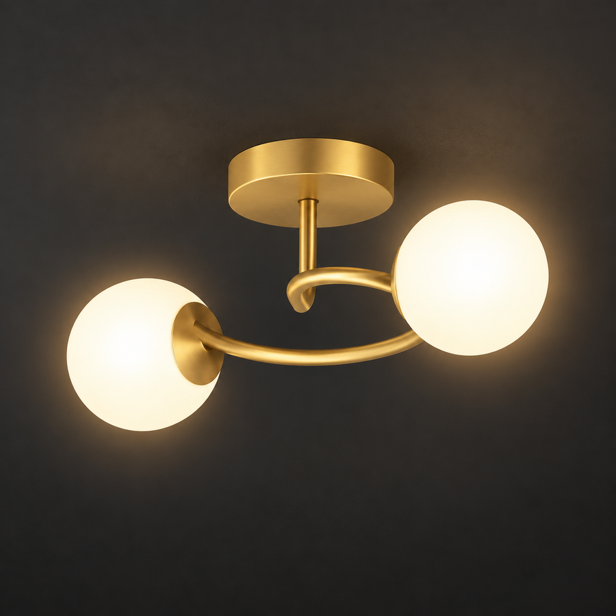 LED and crystal chandelier ORBIT, 55cm, 2xE27, Globes, Gold