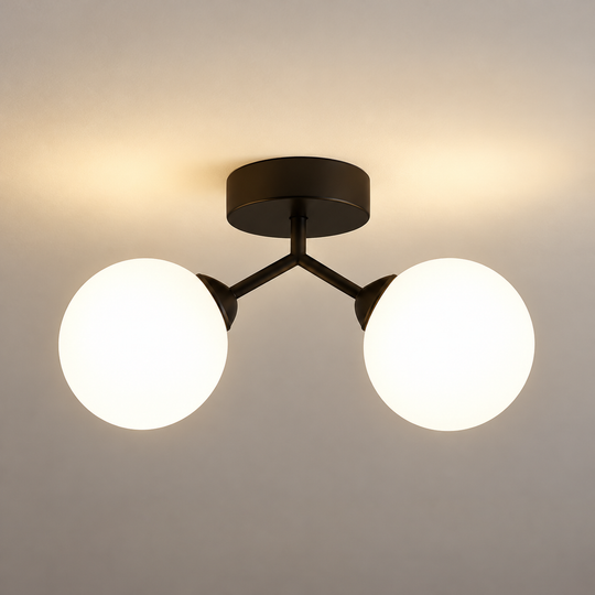 ORBS crystal chandelier, 31cm, 2xG9, Globes, Black