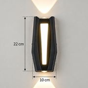 LED wall light AX218 for Exterior and Interior, 2 Sources x 8W, Metallic, Black, 3000K