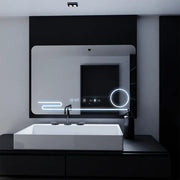 Mirror LED rectangular 100x60cm Harmonie Motionglow Marcello Dismantic Clock Defrosting System
