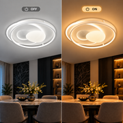 ISTARAVSHAN LED chandelier with remote control, Oval shape, 85W, Cold/Warm/Neutral light, Dimmable, White
