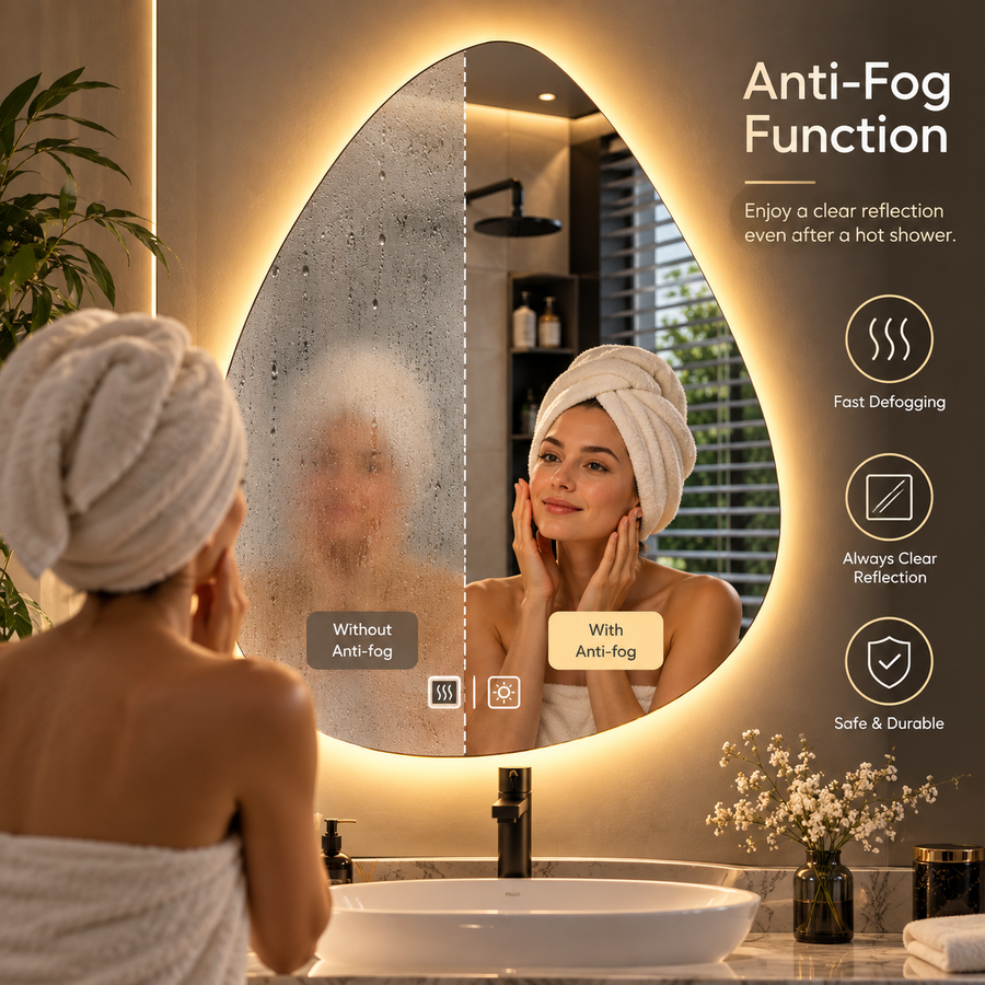 Organic LED Mirror 40x60cm, Cold Light, Demister System, Dimmable