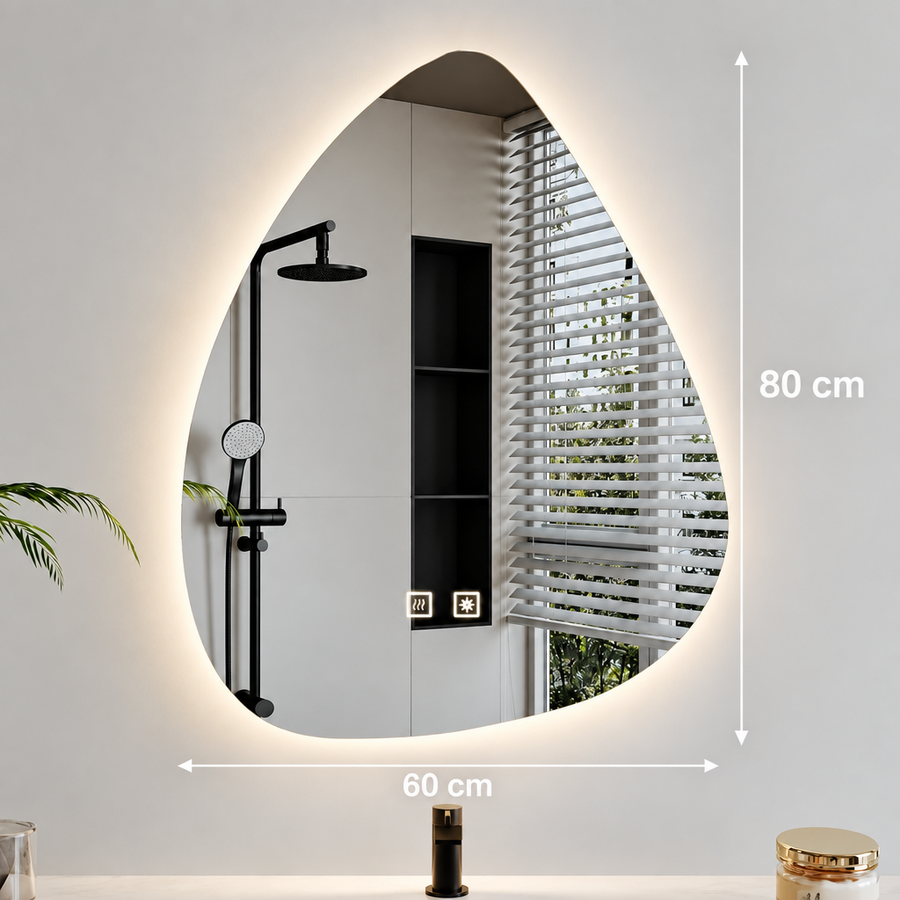 Organic LED Mirror 60x80cm, Cold Light, Demister System, Dimmable