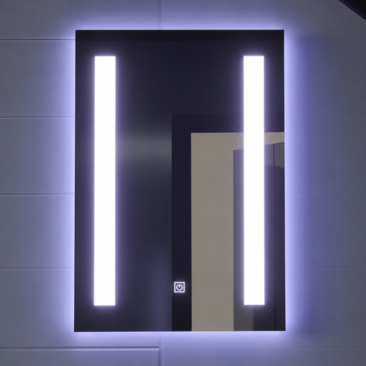 Rectangular LED mirror, 50x70cm, C206S/50X70 Touch, Demister System, Dimmable