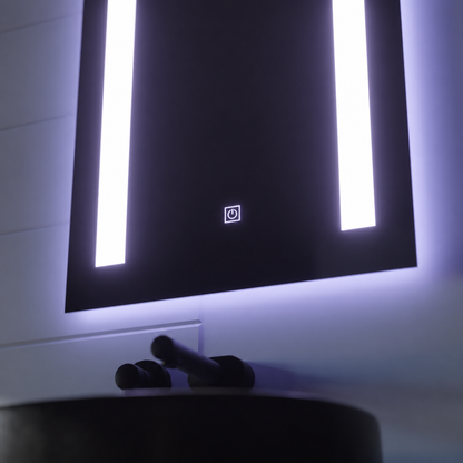 Rectangular LED mirror, 50x70cm, C206S/50X70 Touch, Demister System, Dimmable
