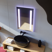 Rectangular LED mirror, 50x70cm, C206S/50X70 Touch, Demister System, Dimmable