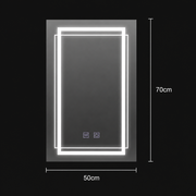 Rectangular LED mirror, 50x70cm, KOVEN Touch, Demister System, Dimmable