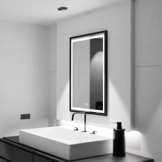 Rectangular LED mirror, 60x80cm, Basic Touch shade
