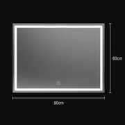 Rectangular LED mirror, 80x60cm, FRAME Basic Touch