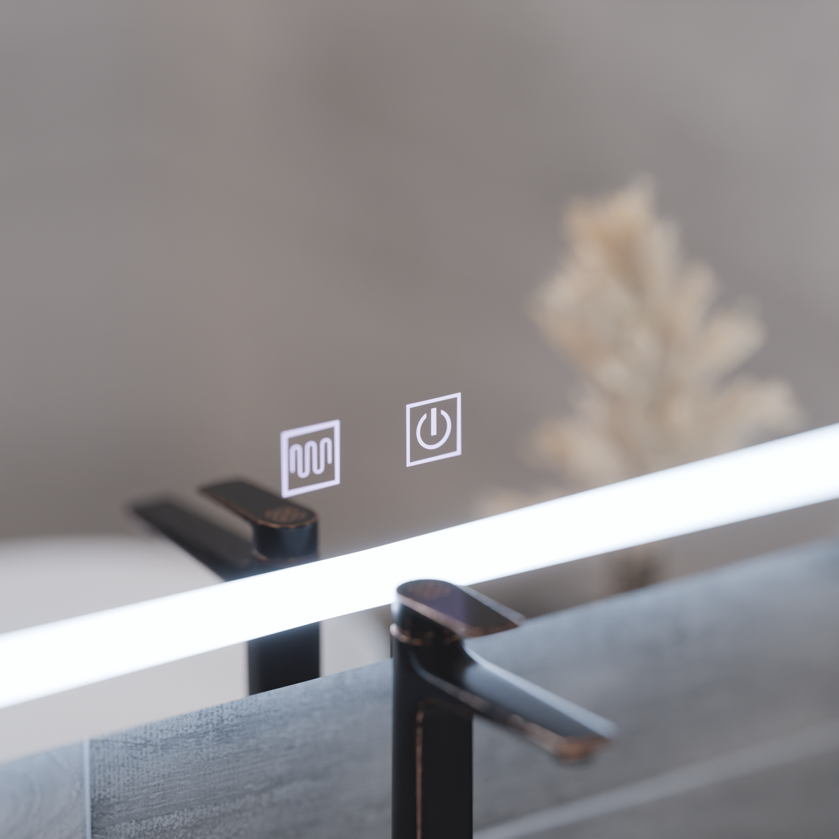 Rectangular LED mirror, 80x60cm, RADIANTE Touch, Demister System, Dimmable Mirrors Korman E Default Title Alessandro Design