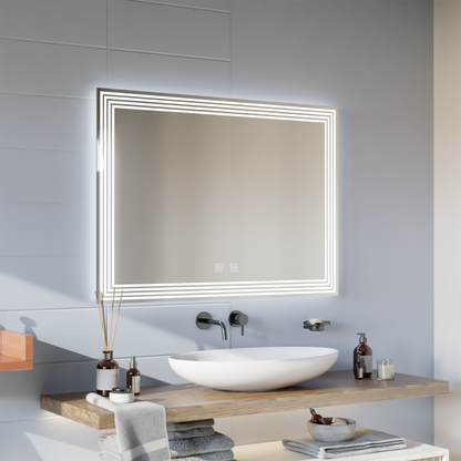 Rectangular LED mirror, Demister, 80x60cm, ADIS Basic Touch Mirrors Korman E Default Title Alessandro Design