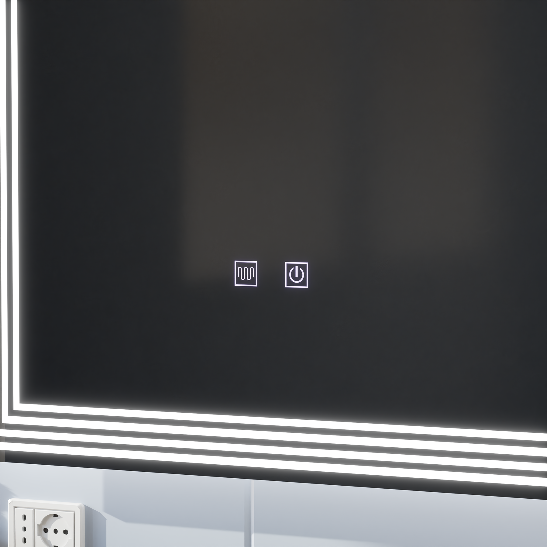 Rectangular LED mirror, Demister, 80x60cm, ADIS Basic Touch Mirrors Korman E Default Title Alessandro Design