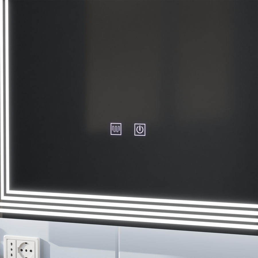 Rectangular LED mirror, Demister, 80x60cm, ADIS Basic Touch Mirrors Korman E Default Title Alessandro Design