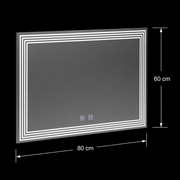 Rectangular LED mirror, Demist, 80x60cm, ADIS Basic Touch